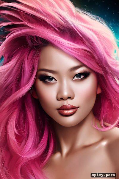 Topless, asian, thong, cosmic background, beautiful, pink hair - spicy.porn on pornintellect.com