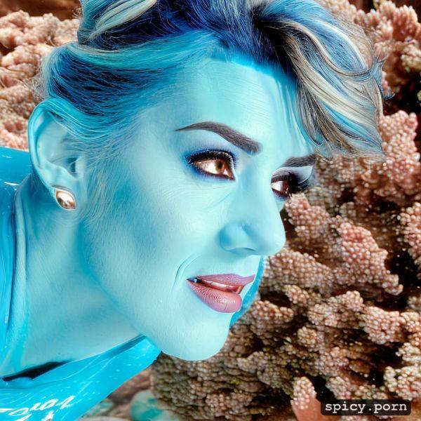 Realistic, visible nipple, masterpiece, kate winslet as blue alien from the movie avatar kate winslet swimming underwater near a coral reef wearing tribal top and thong - spicy.porn on pornintellect.com