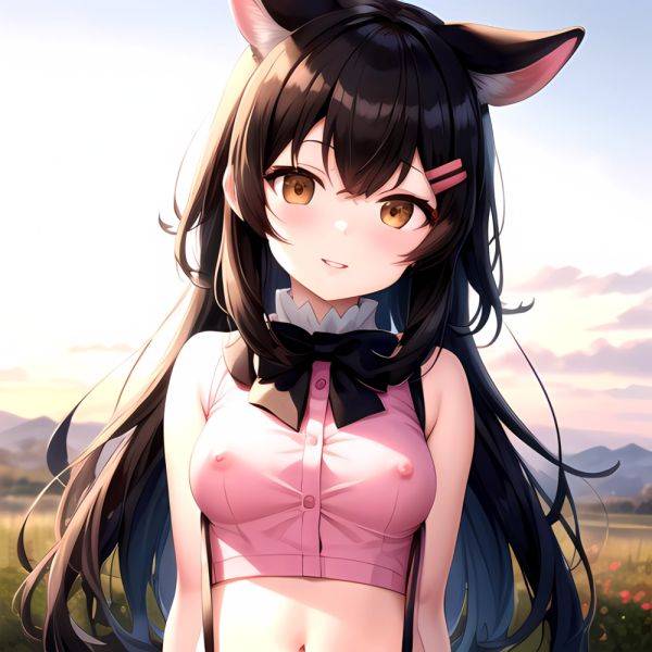 1girl Aardvark Kemono Friends Animal Ears Bare Shoulders Black Bow Black Bowtie Black Hair Bow Bowtie Breasts Brown Eyes Cropped, 3436028792 - AIHentai - aihentai.co on pornintellect.com