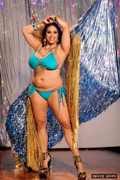 Performing in high heels on stage, huge hanging boobs, 37 yo beautiful thick american bellydancer - spicy.porn - Usa on pornintellect.com