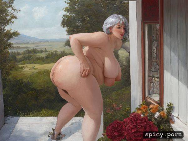 Spreading dirty ass, hairy fat vagina, complete view, hairy naked no clothes chubby xxl pale skin short haired european with huge tits and open ass - spicy.porn on pornintellect.com