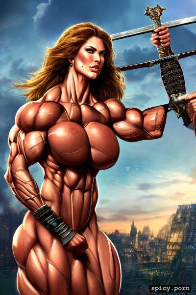 Massive abs, nude muscle woman, combat, perfect face, amazon woman - spicy.porn on pornintellect.com