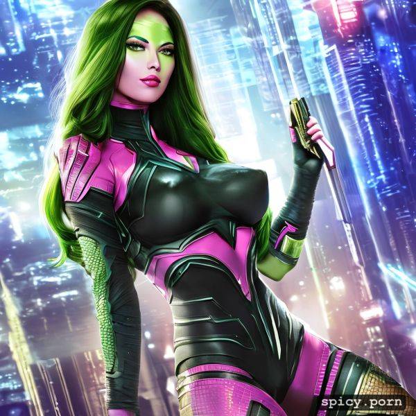 High detailed skin, masterpiece, dramatic, sci fi uniform, gamora - spicy.porn on pornintellect.com