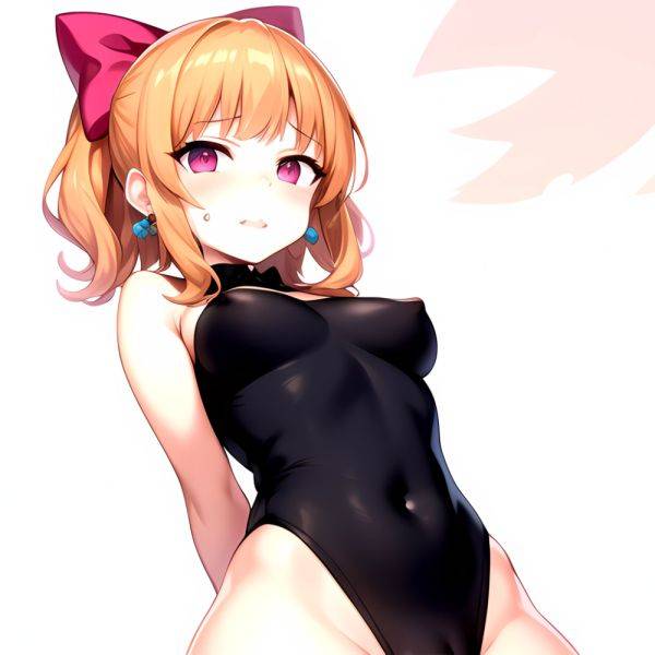 1girl Akazutsumi Momoko Blunt Bangs Bow Covered Navel Earrings Female Focus From Below Hair Bow Hyper Blossom Kndhentai Leotard, 2507811276 - AIHentai - aihentai.co on pornintellect.com