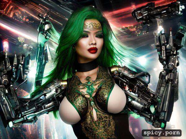 Full body, intricate hair, vibrant, bar, robot, malaysia woman - spicy.porn on pornintellect.com
