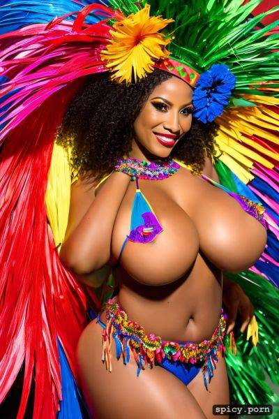 Color portrait, huge natural boobs, 33 yo beautiful performing brazilian carnival dancer - spicy.porn - Brazil on pornintellect.com