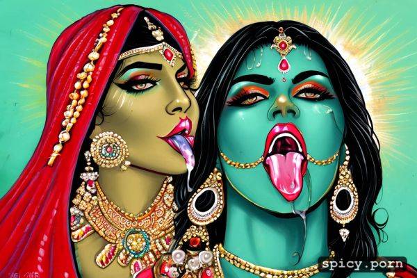 Tongue play, white cum on face, indian godess kali - spicy.porn - India on pornintellect.com
