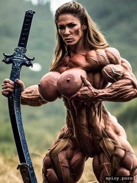 Massive abs, nude muscle woman, combat, perfect face, amazon woman - spicy.porn on pornintellect.com