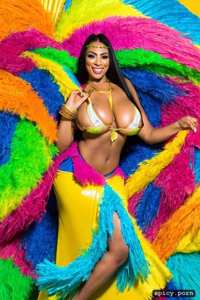Color portrait, huge natural boobs, 35 yo beautiful performing brazilian carnival dancer - spicy.porn - Brazil on pornintellect.com