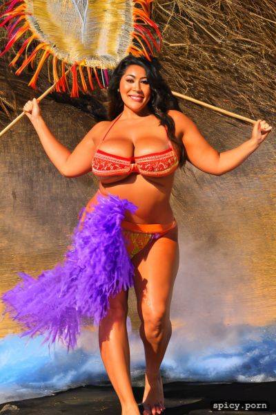 Giant hanging boobs, performing on stage, color portrait, curvy body - spicy.porn on pornintellect.com