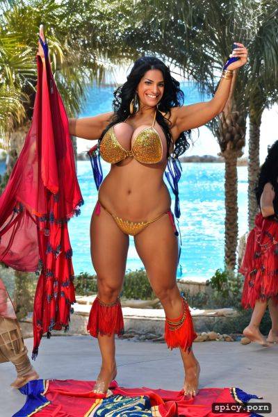 39 yo thick american bellydancer, giant natural tits, performing barefoot on stage - spicy.porn - Usa on pornintellect.com
