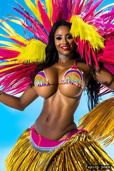 Color portrait, huge natural boobs, 33 yo beautiful performing brazilian carnival dancer - spicy.porn - Brazil on pornintellect.com