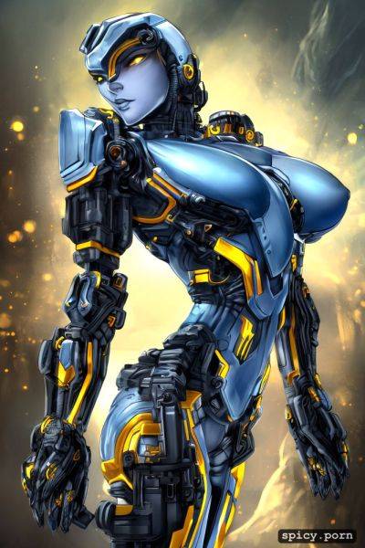 Strong warrior robot, vibrant, intricate, precise lineart, female - spicy.porn on pornintellect.com