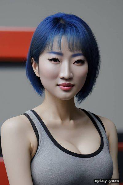 Medium shot, pixie hair, vibrant, in gym, tanktop, chinese woman - spicy.porn - China on pornintellect.com