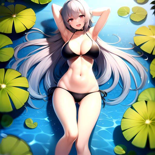 1girl D Bare Arms Bare Shoulders Bikini Black Bikini Breasts Bug Butterfly Butterfly Hair Ornament Choker Cleavage Feet Out Of, 3169288720 - AIHentai - aihentai.co on pornintellect.com