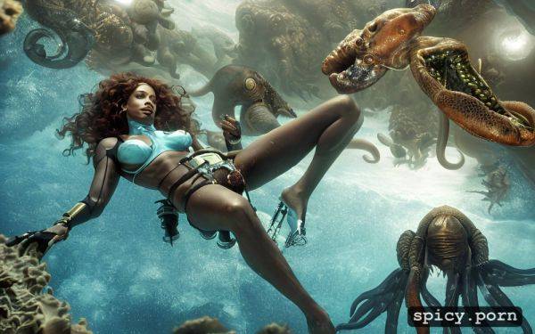 Snakes swimming round scene, underwater scenario in the barriere reef - spicy.porn on pornintellect.com