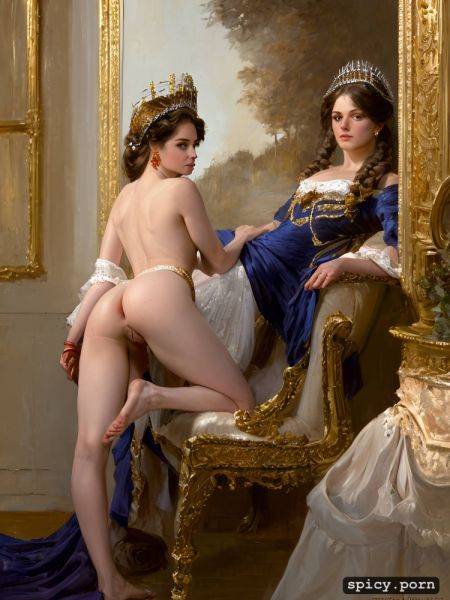 Looking back, elaborate court dress, masterpiece, ilya repin painting - spicy.porn on pornintellect.com