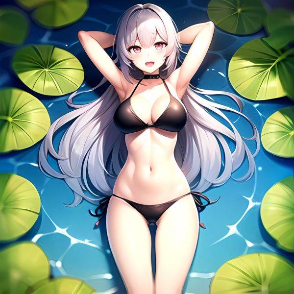 1girl D Bare Arms Bare Shoulders Bikini Black Bikini Breasts Bug Butterfly Butterfly Hair Ornament Choker Cleavage Feet Out Of, 2205545234 - AIHentai - aihentai.co on pornintellect.com