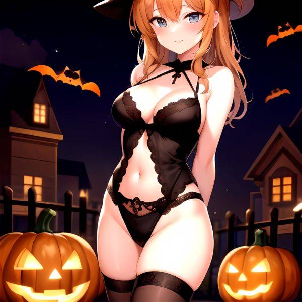 1girl Solo Sexy Outfit Halloween Pumpkins Standing Arms Behind Back, 1541663402 - AIHentai - aihentai.co on pornintellect.com