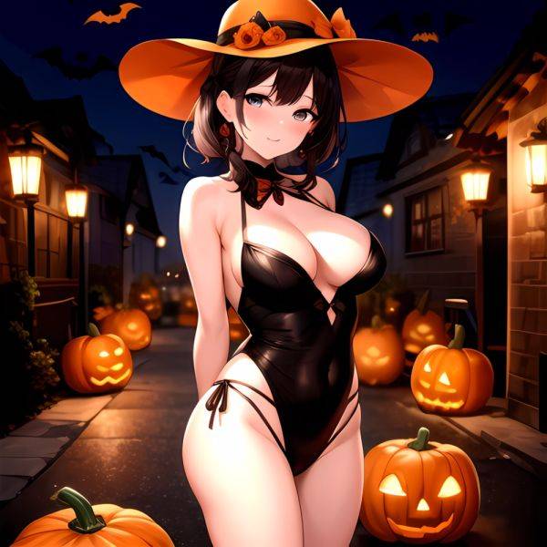 1girl Solo Sexy Outfit Halloween Pumpkins Standing Arms Behind Back, 2656592943 - AIHentai - aihentai.co on pornintellect.com