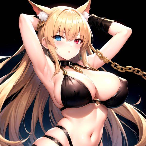 1girl Absurdres Armpits Arms Up Barghest Fate Barghest Second Ascension Fate Blonde Hair Blue Eyes Blush Breasts Chain Chained C, 2873261215 - AIHentai - aihentai.co on pornintellect.com