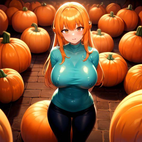Orange Slime Messy Slime Big Boobs Pov Pumpkins Orange And Black Standing Up Facing The Viewer Arms Behind Back, 536658964 - AIHentai - aihentai.co on pornintellect.com