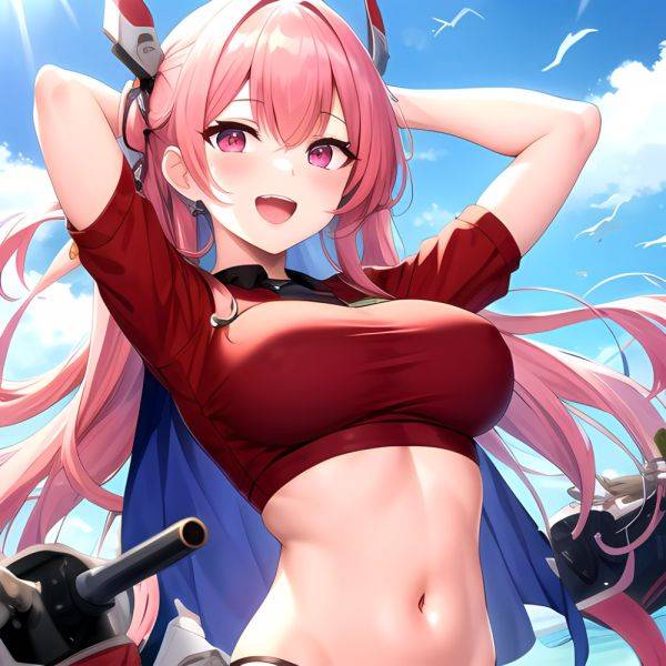 1girl D Absurdres Armpits Arms Behind Head Azur Lane Blush Breasts Bremerton Azur Lane Crop Top Highres Large Breasts Looking, 3085756222 - AIHentai - aihentai.co on pornintellect.com