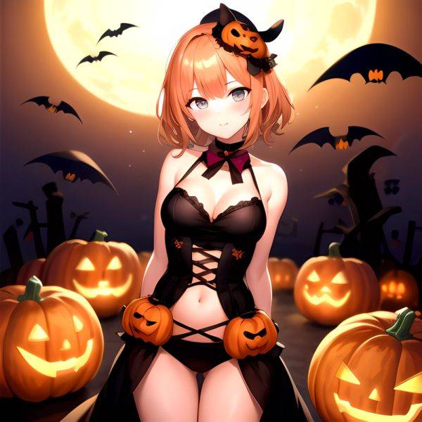 1girl Solo Sexy Outfit Halloween Pumpkins Standing Arms Behind Back, 4274219354 - AIHentai - aihentai.co on pornintellect.com