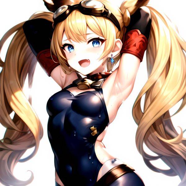 1girl Armpits Arms Behind Head Backlighting Bare Arms Bare Legs Blonde Hair Blue Eyes Blush Breasts Check Commentary Clothing Cu, 2100786048 - AIHentai - aihentai.co on pornintellect.com