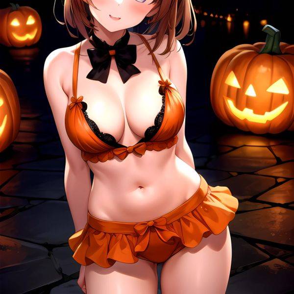 1girl Solo Sexy Outfit Halloween Pumpkins Standing Arms Behind Back, 3166382860 - AIHentai - aihentai.co on pornintellect.com