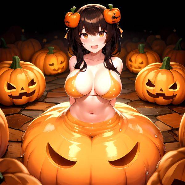 Orange Slime Messy Slime Big Boobs Pov Pumpkins Orange And Black Standing Up Facing The Viewer Arms Behind Back, 1574073288 - AIHentai - aihentai.co on pornintellect.com