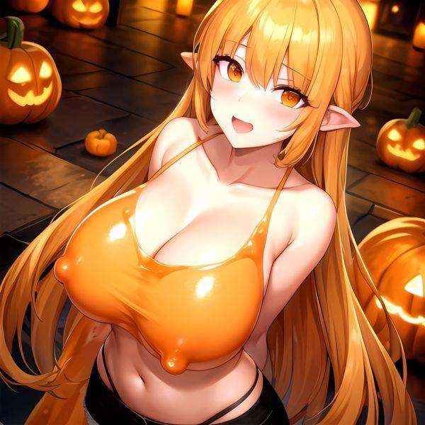 Orange Slime Messy Slime Big Boobs Pov Pumpkins Orange And Black Standing Up Facing The Viewer Arms Behind Back, 3937141196 - AIHentai - aihentai.co on pornintellect.com