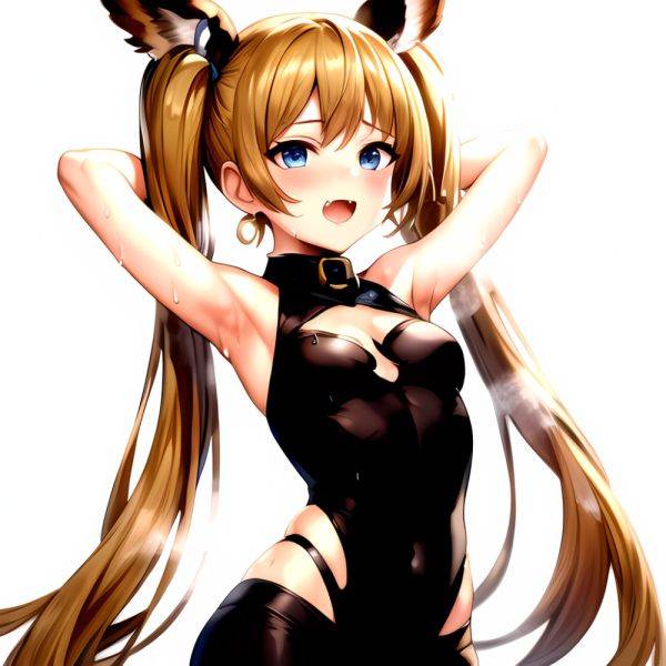 1girl Armpits Arms Behind Head Backlighting Bare Arms Bare Legs Blonde Hair Blue Eyes Blush Breasts Check Commentary Clothing Cu, 2303446759 - AIHentai - aihentai.co on pornintellect.com