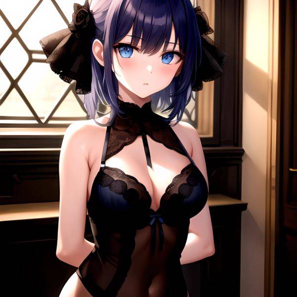 1girl Solo Gothic Emo Lingerie Arms Behind Back Facing The Viewer Blue Eyes, 3539933457 - AIHentai - aihentai.co on pornintellect.com