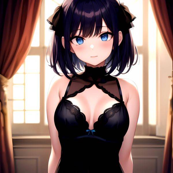 1girl Solo Gothic Emo Lingerie Arms Behind Back Facing The Viewer Blue Eyes, 4248422646 - AIHentai - aihentai.co on pornintellect.com