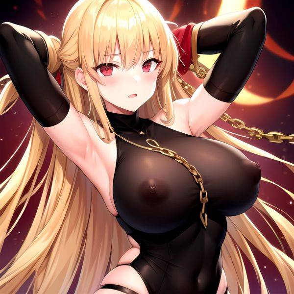 1girl Absurdres Armpits Arms Up Arms Behind Head Barghest Fate Barghest Second Ascension Fate Blonde Hair Blush Breasts Chain Ch, 2305554228 - AIHentai - aihentai.co on pornintellect.com
