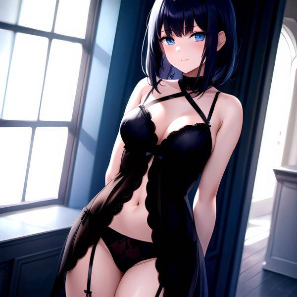 1girl Solo Gothic Emo Lingerie Arms Behind Back Facing The Viewer Blue Eyes, 2882825022 - AIHentai - aihentai.co on pornintellect.com