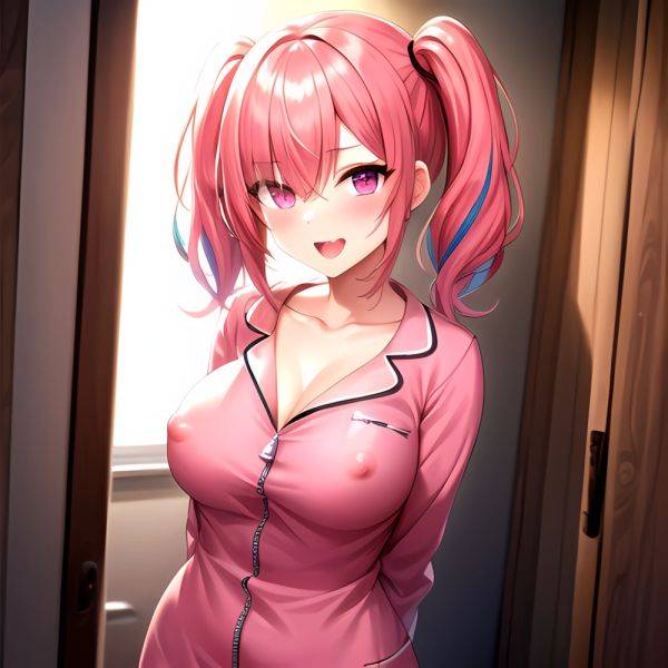 Han Juri 1girl Blush Breasts Breasts Apart Collarbone Hair Over One Eye Large Breasts Long Sleeves Multicolored Hair Navel Nippl, 1667505262 - AIHentai - aihentai.co on pornintellect.com
