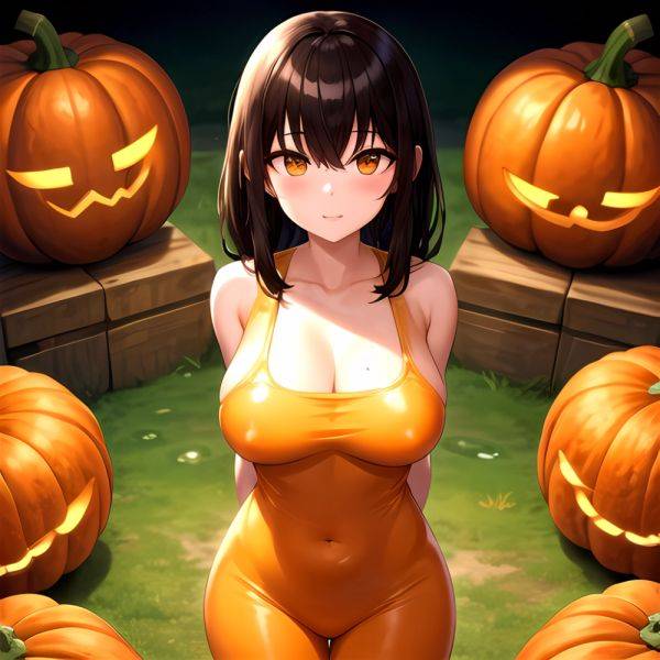 Orange Slime Messy Slime Big Boobs Pov Pumpkins Orange And Black Standing Up Facing The Viewer Arms Behind Back, 2736647897 - AIHentai - aihentai.co on pornintellect.com