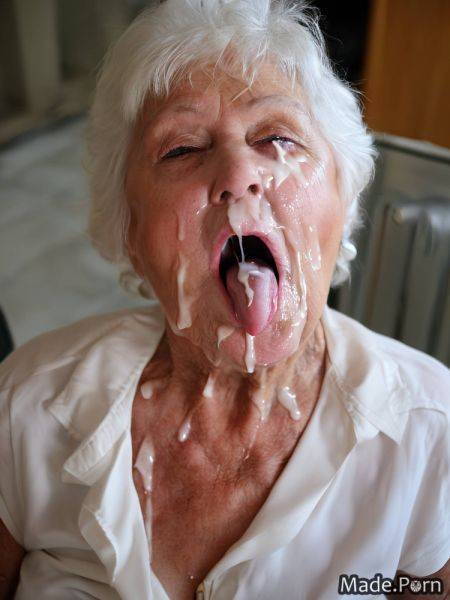 Looking at viewer close up bukkake facial saggy tits cum in mouth ahegao AI porn - made.porn on pornintellect.com