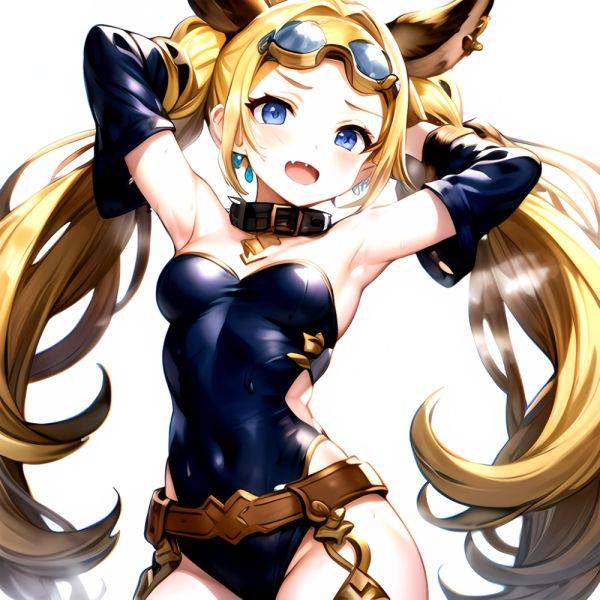 1girl Armpits Arms Behind Head Backlighting Bare Arms Bare Legs Blonde Hair Blue Eyes Blush Breasts Check Commentary Clothing Cu, 270552954 - AIHentai - aihentai.co on pornintellect.com
