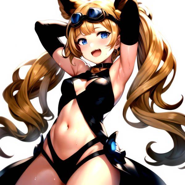 1girl Armpits Arms Behind Head Backlighting Bare Arms Bare Legs Blonde Hair Blue Eyes Blush Breasts Check Commentary Clothing Cu, 3815948896 - AIHentai - aihentai.co on pornintellect.com
