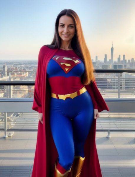 Sexy AI generated Superwoman Kris Lauda shows off her big boobs outdoors - pornpics.com on pornintellect.com