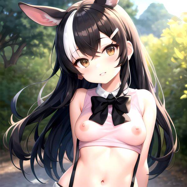 1girl Aardvark Kemono Friends Animal Ears Bare Shoulders Black Bow Black Bowtie Black Hair Bow Bowtie Breasts Brown Eyes Cropped, 3747174750 - AIHentai - aihentai.co on pornintellect.com