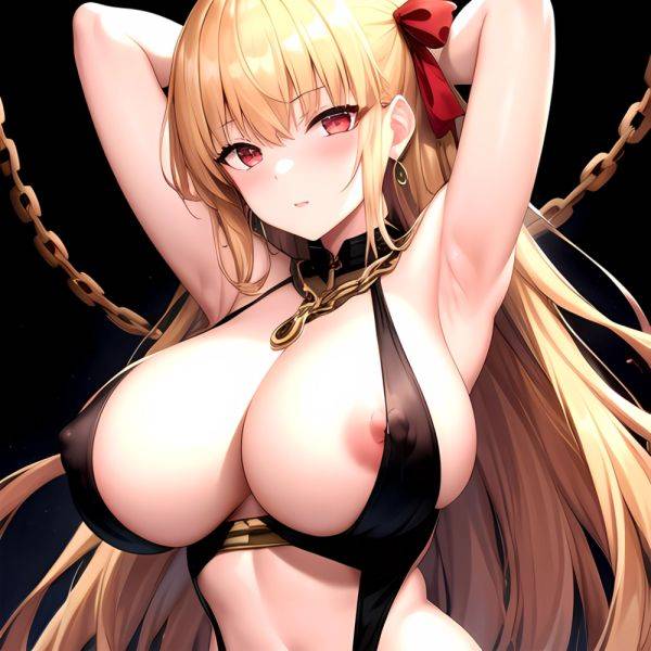 1girl Absurdres Armpits Arms Up Arms Behind Head Barghest Fate Barghest Second Ascension Fate Blonde Hair Blush Breasts Chain Ch, 1343176357 - AIHentai - aihentai.co on pornintellect.com