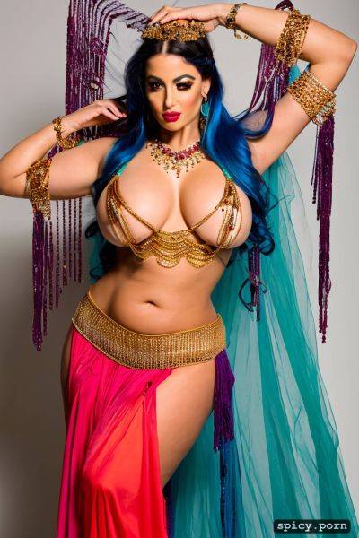Intricate hair, stunning face, full front, curvy, beautiful bellydance costume - spicy.porn on pornintellect.com
