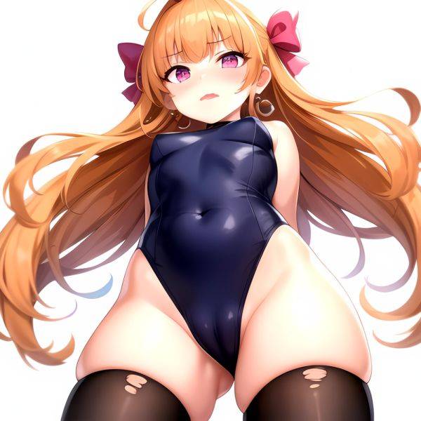 1girl Akazutsumi Momoko Blunt Bangs Bow Covered Navel Earrings Female Focus From Below Hair Bow Hyper Blossom Kndhentai Leotard, 3613534896 - AIHentai - aihentai.co on pornintellect.com