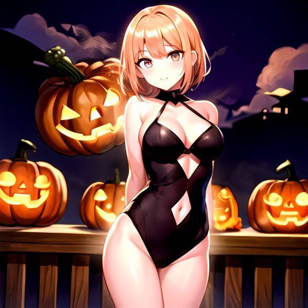 1girl Solo Sexy Outfit Halloween Pumpkins Standing Arms Behind Back, 1007049862 - AIHentai - aihentai.co on pornintellect.com