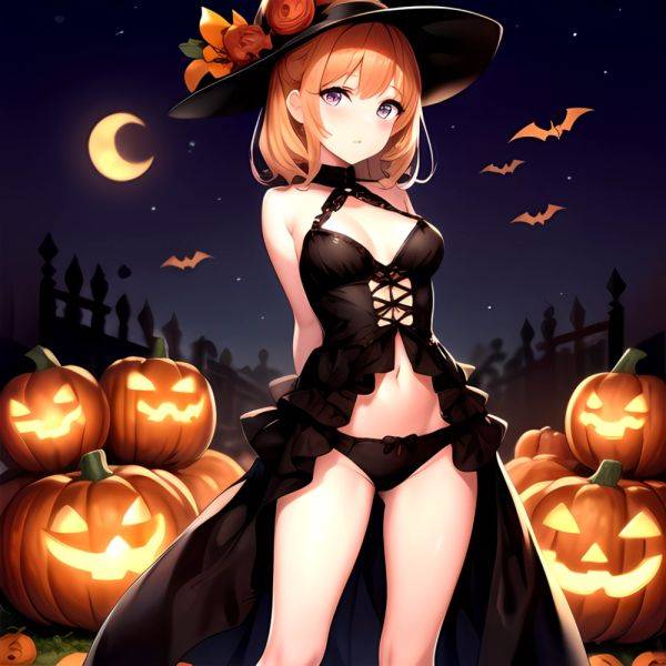 1girl Solo Sexy Outfit Halloween Pumpkins Standing Arms Behind Back, 1001296025 - AIHentai - aihentai.co on pornintellect.com