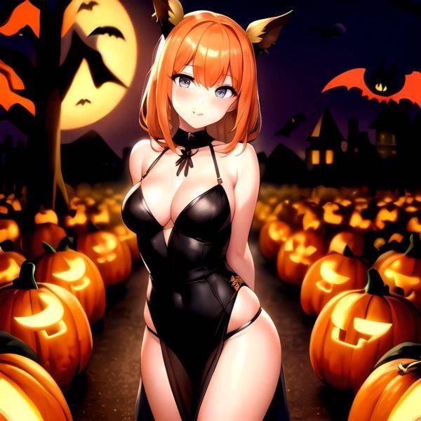 1girl Solo Sexy Outfit Halloween Pumpkins Standing Arms Behind Back, 1413616584 - AIHentai - aihentai.co on pornintellect.com